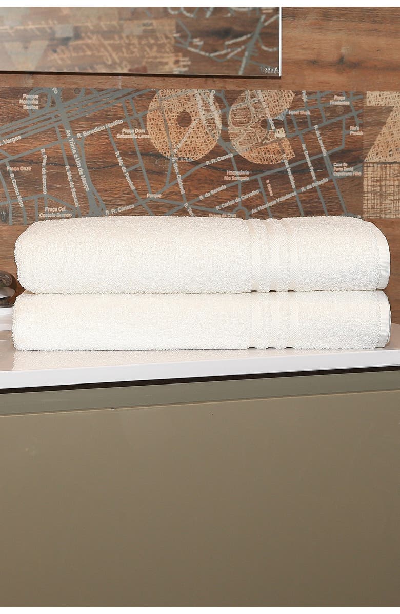 Linum Home Textiles Denzi Bath Sheet - Set of 2 - White, Alternate, color, White