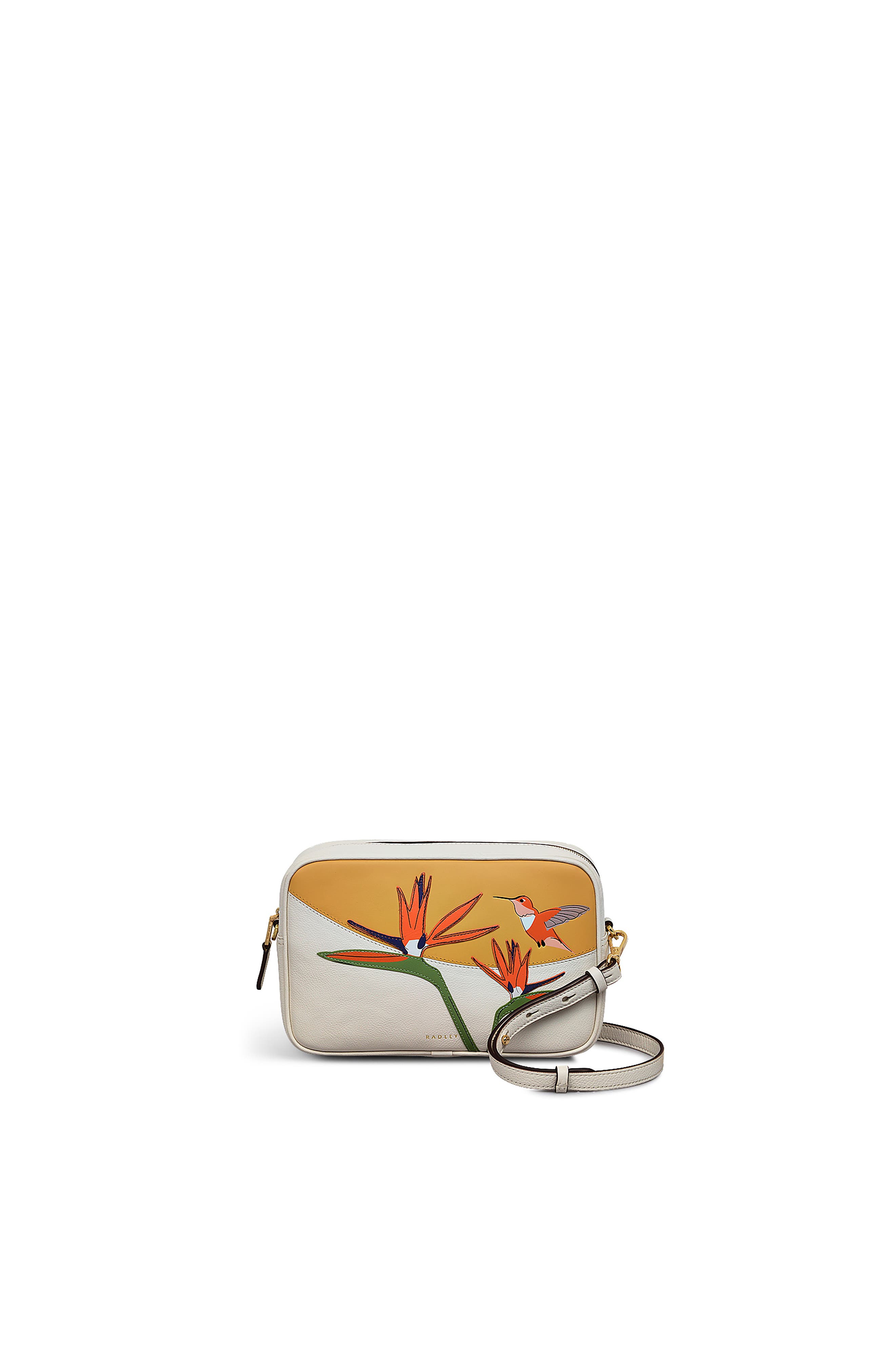 Radley Birds Of Paradise Small Zip Around Crossbody Bag, Main, color, Chalk
