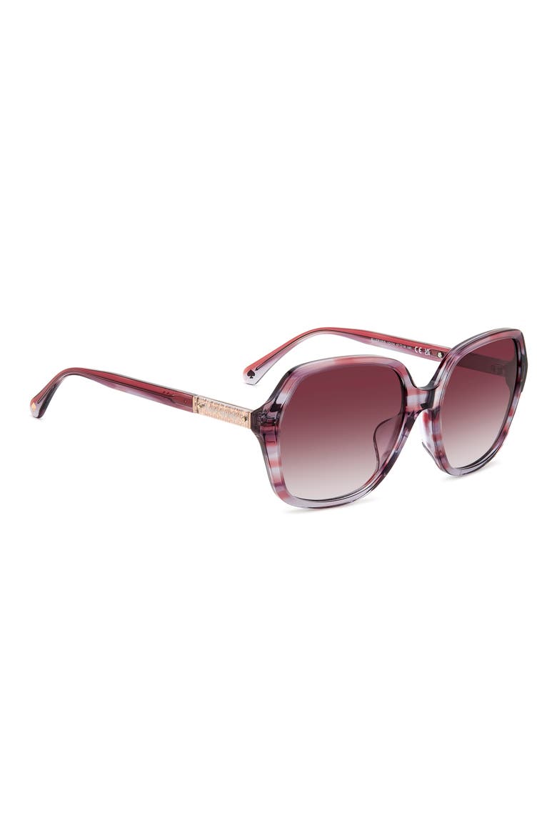 57mm ellery butterfly sunglasses, Alternate, color, PINK HORN