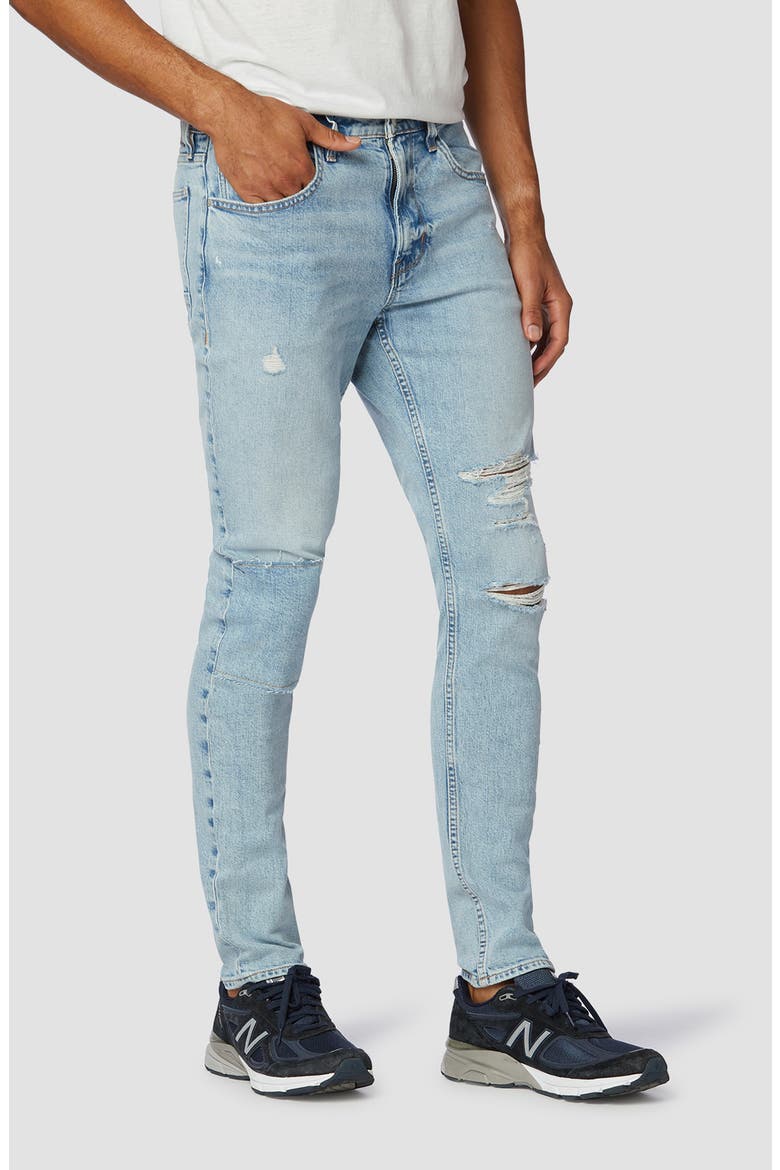 Zack Ripped Skinny Fit Jeans, Alternate, color, LIGHT COASTAL