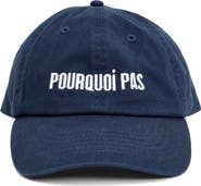 Clare V. Pourquoi Pas Embroidered Cotton Twill Baseball Cap