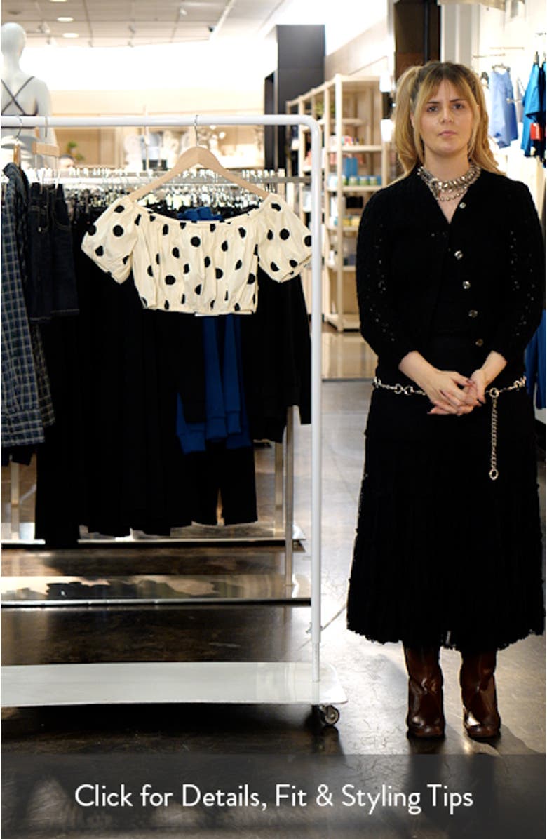 Annie Polka Dot Crop Stretch Cotton Top, sales video thumbnail