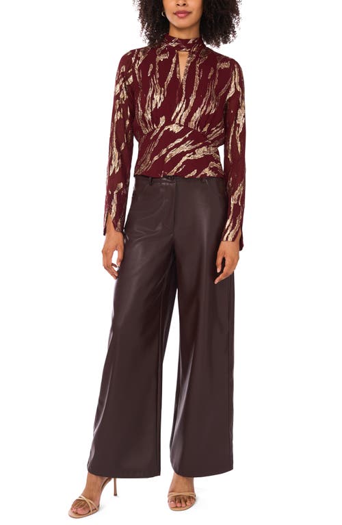 Parker The Piper Metallic Peplum Top In Brown