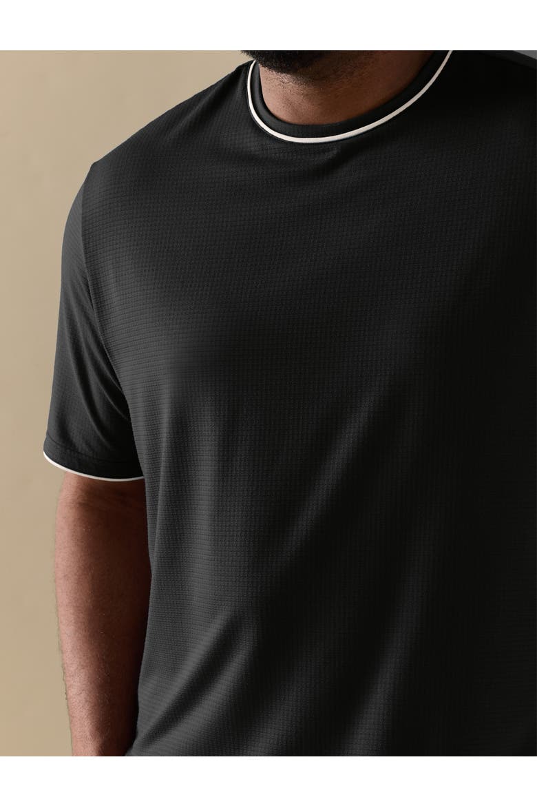 Big & Tall Performance Piped T-Shirt, Alternate, color, BLACK