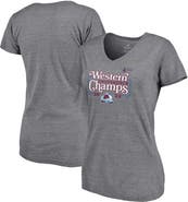 FANATICS Women's Fanatics Branded Heathered Gray Colorado Avalanche 2022 Western Conference Champions Line Shift V-Neck T-Shirt