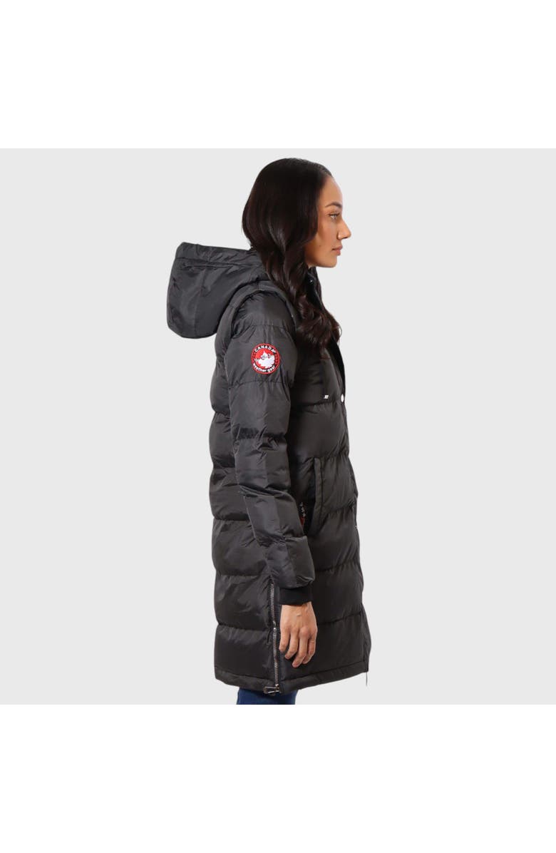 CANADA WEATHER GEAR Women's Long Heavyweight 2 in 1 Puffer Jacket and Vest, Alternate, color, Black