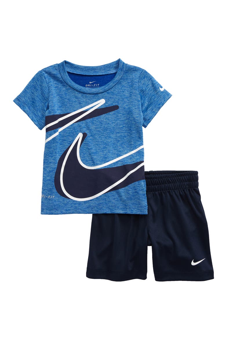 Dry Dropset T-Shirt & Shorts Set, Main, color, OBSIDIAN
