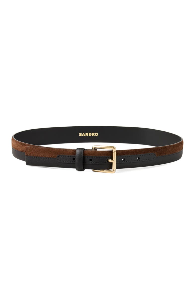 SANDRO Two-tone leather belt, Alternate, color,