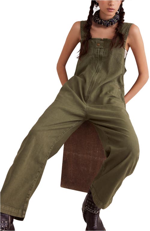 Free People Jude Denim Overalls In Green