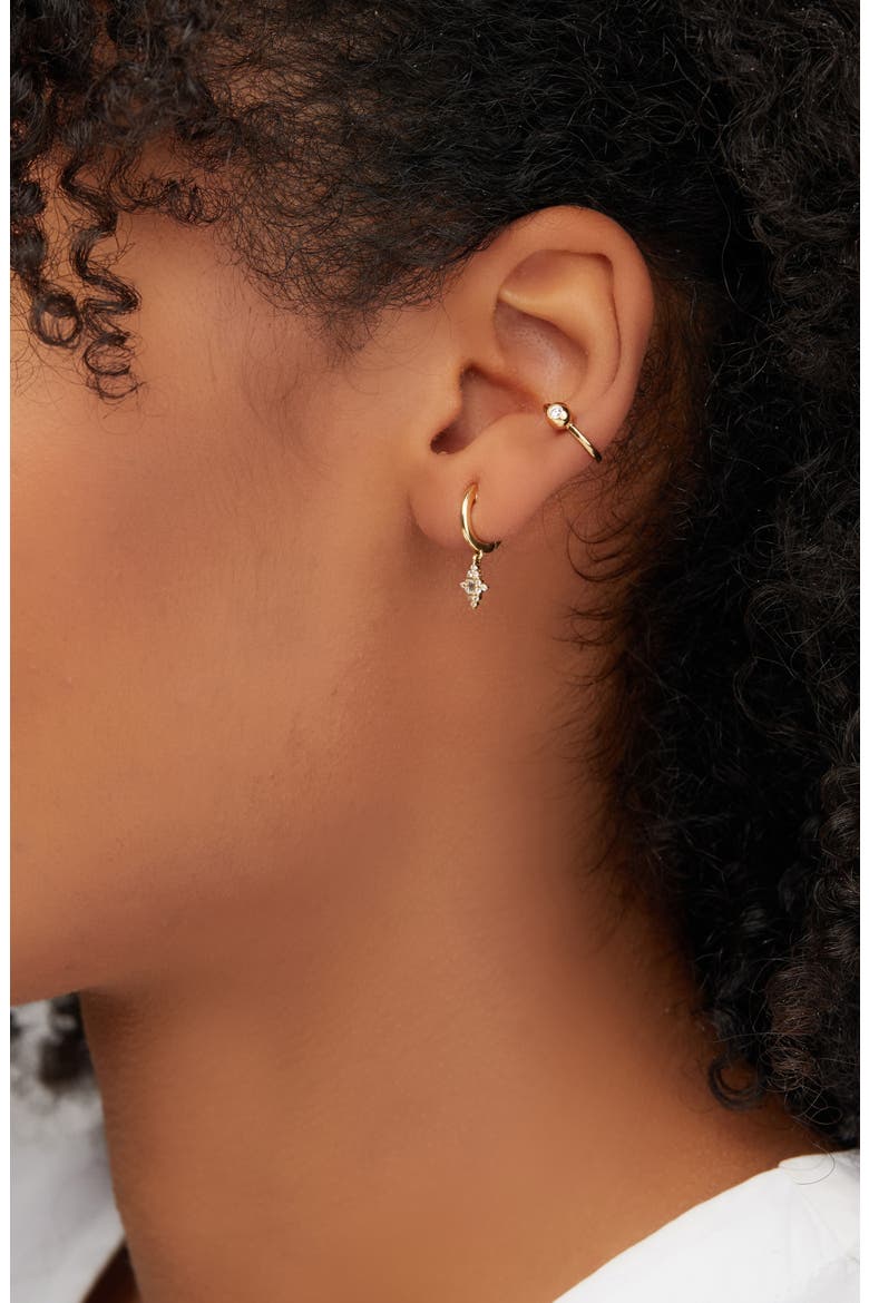 Icons Diamond Bead Ear Cuff   (Nordstrom Exclusive), Alternate, color, YELLOW GOLD