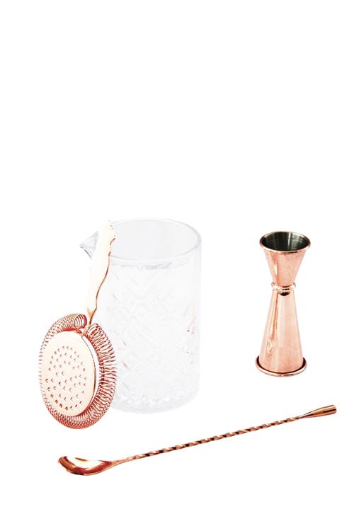 Coppermill Kitchen Vintage Inspired Glass Barware Set In Copper