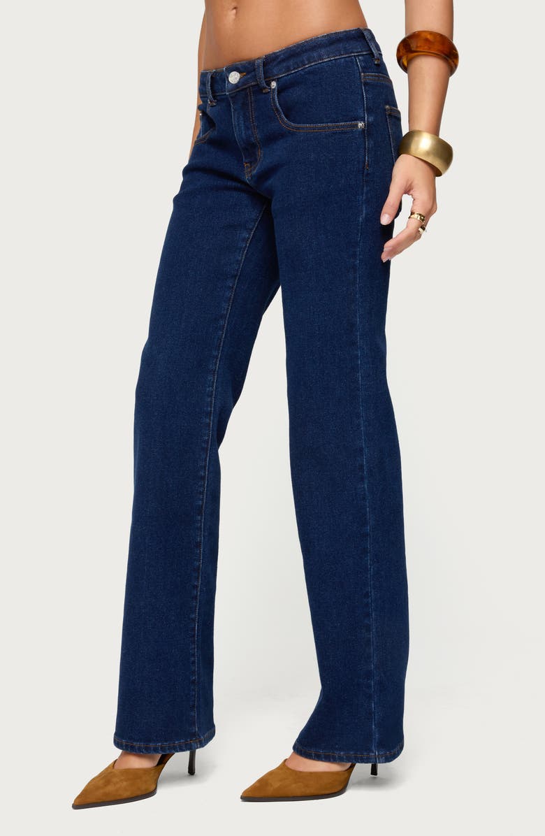 EDIKTED Jemima Low Rise Straight Leg Jeans, Alternate, color, Dark-Blue-Washed