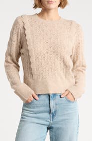 Melrose and Market Pointelle Sweater