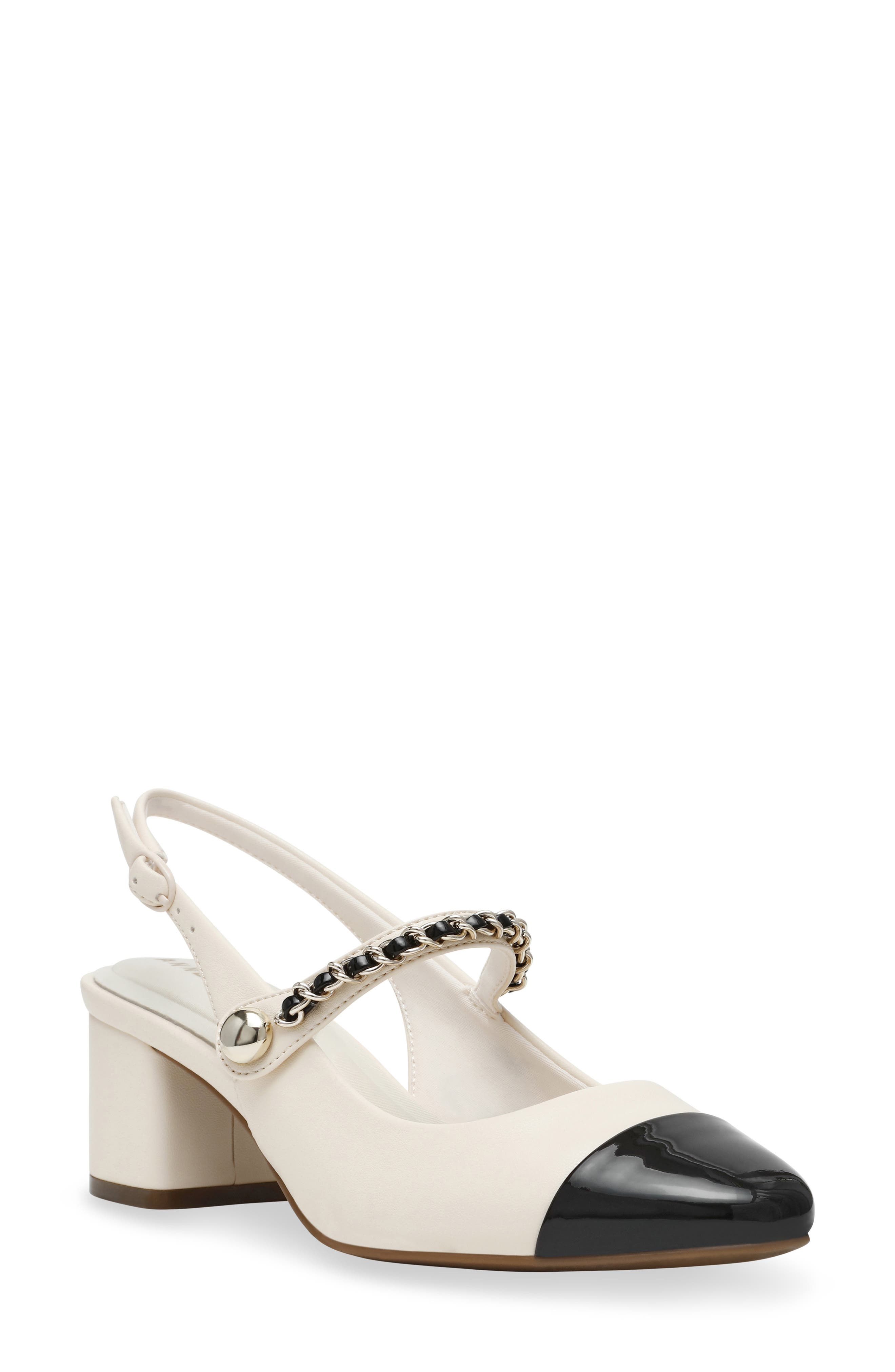 Anne Klein Padova Slingback Sandal in Cream/Black 