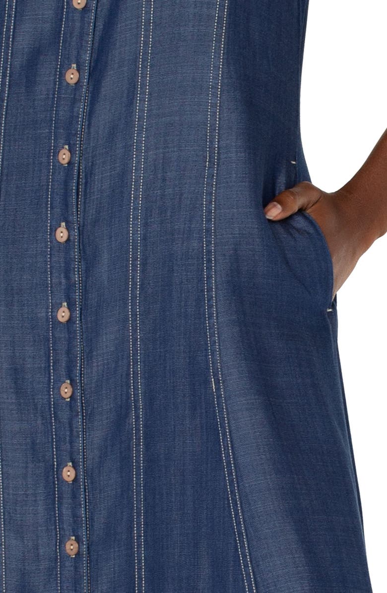 Liverpool Los Angeles Sleeveless Denim Dress, Alternate, color, Rinse Wash