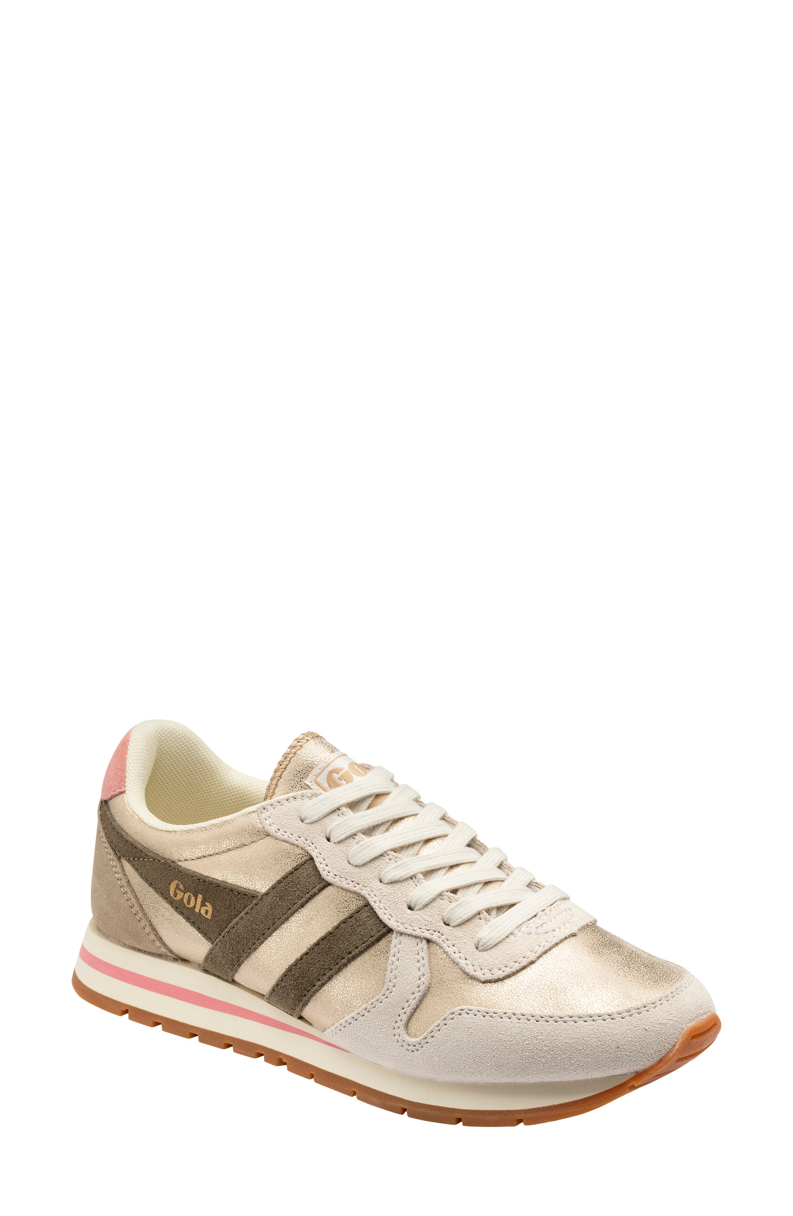 Daytona Blaze Sneaker, Main, color, GOLD/ KHAKI/ CORAL PINK