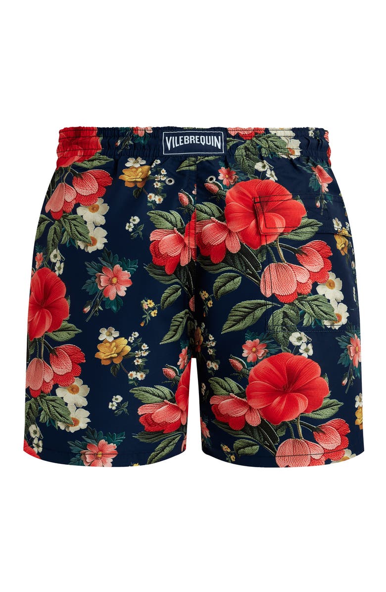 Vilebrequin Men Swim Shorts Flowers, Alternate, color, Navy