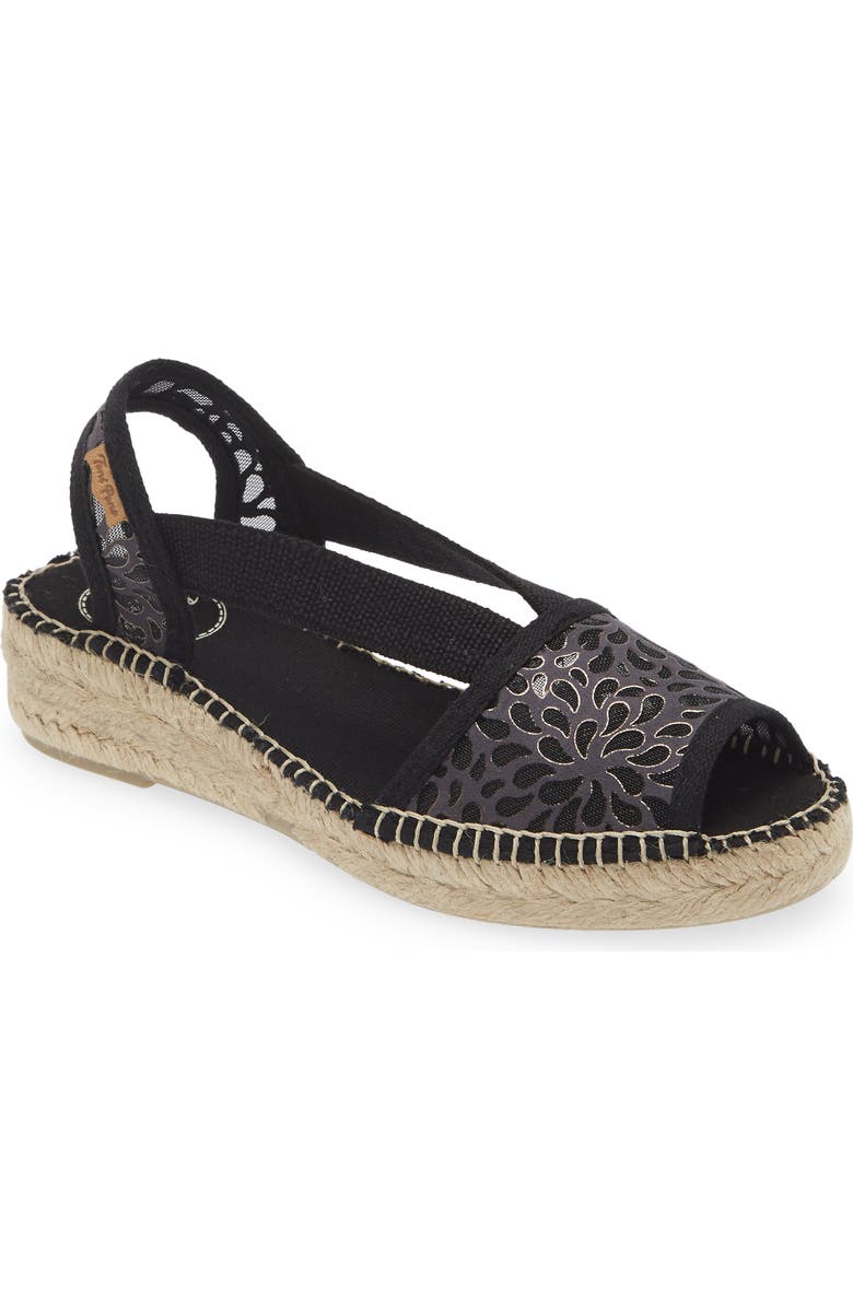 Toni Pons Estel Peep Toe Espadrille Sandal, Main, color, Negre/ Black