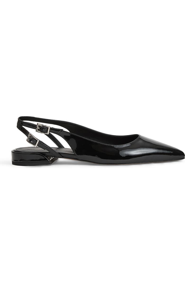 Bruno Magli Juliet Slingback Pointed Toe Flat, Alternate, color, Black Patent