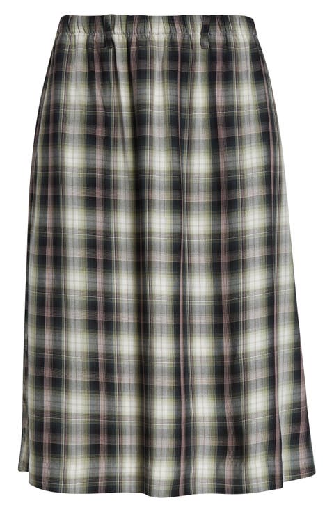 Izetta Check Midi Skirt