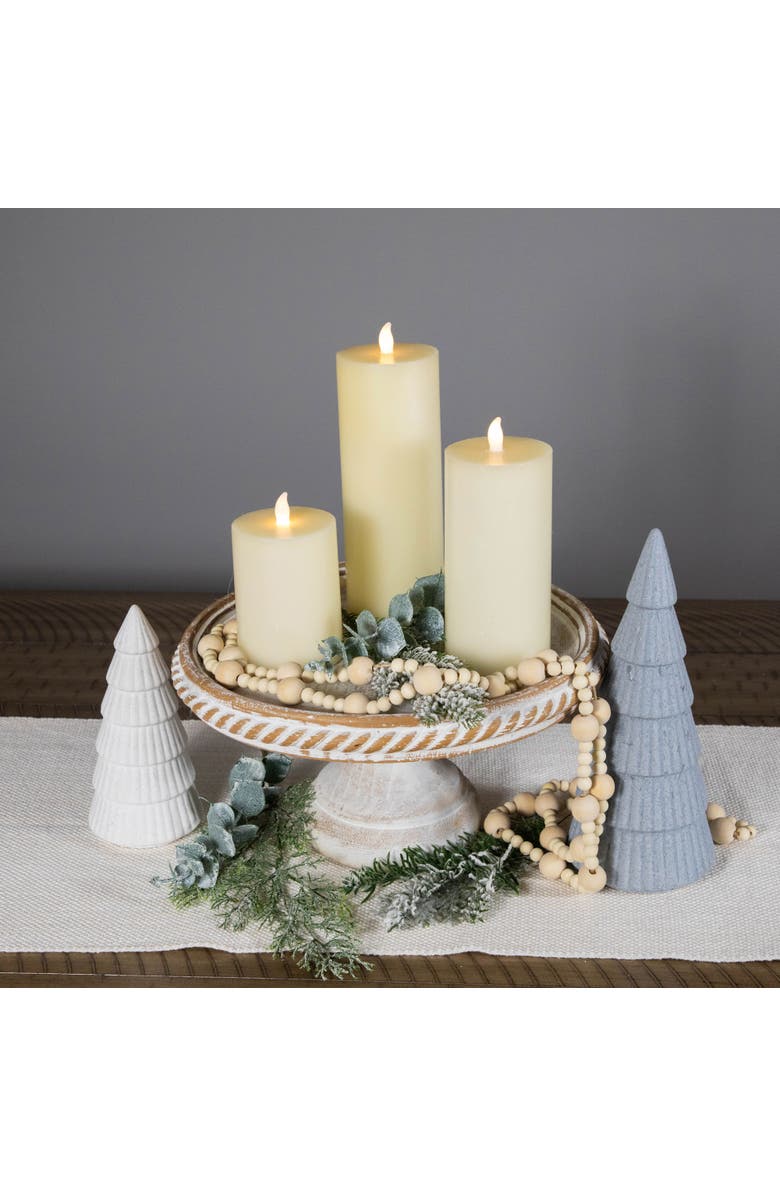 Northlight LED Flickering Flameless Pillar Candles - 8.75" - Cream - Set of 3, Alternate, color, Ivory