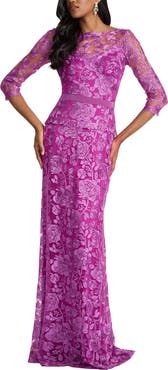 Tadashi Shoji Embellished Illusion Gown