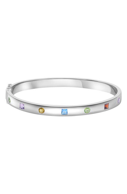 Sterling Silver Flush Stone Bracelet