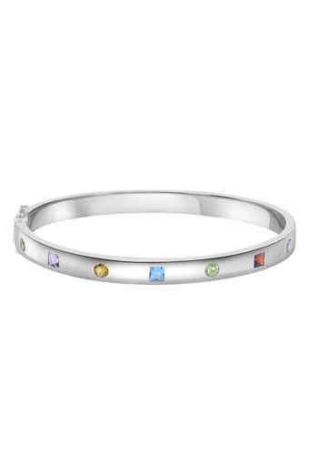 Sterling Silver Flush Stone Bracelet