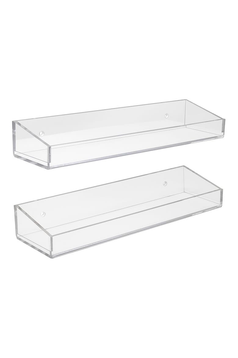Acrylic Bathroom Shelf - Set of 2, Main, color, CLEAR