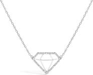 Haus of Brilliance Silver 1/7 Cttw Lab Grown Diamond Diamond Shaped Pendant Necklace