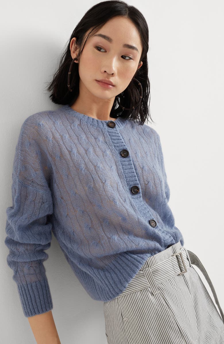 Brunello Cucinelli Cable knit cardigan, Alternate, color, 