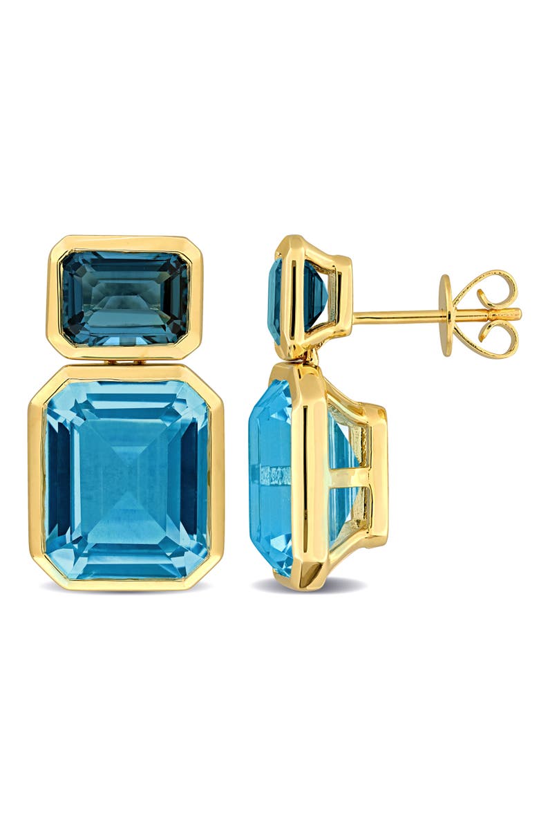Julianna B. Blue Topaz 2-Stone Drop Earrings 10K, Main, color, 