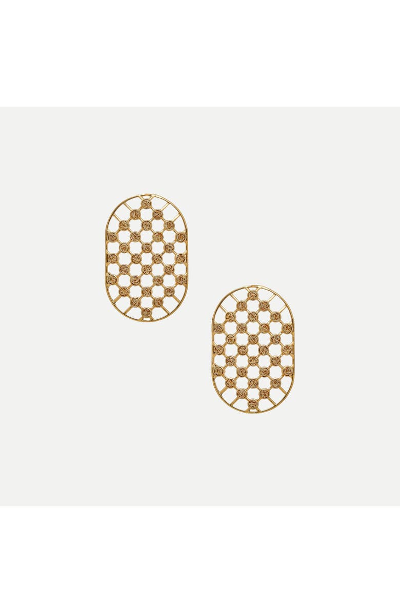 Daniela Millan Jewelry Net Statement Earrings, Main, color, Gold