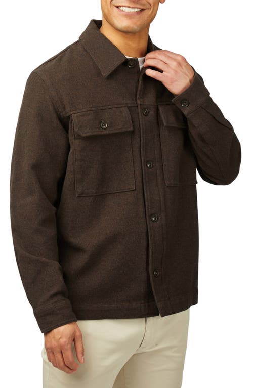 Ben Sherman Knit Cotton Button-Up Shirt Jacket in Cocoa 