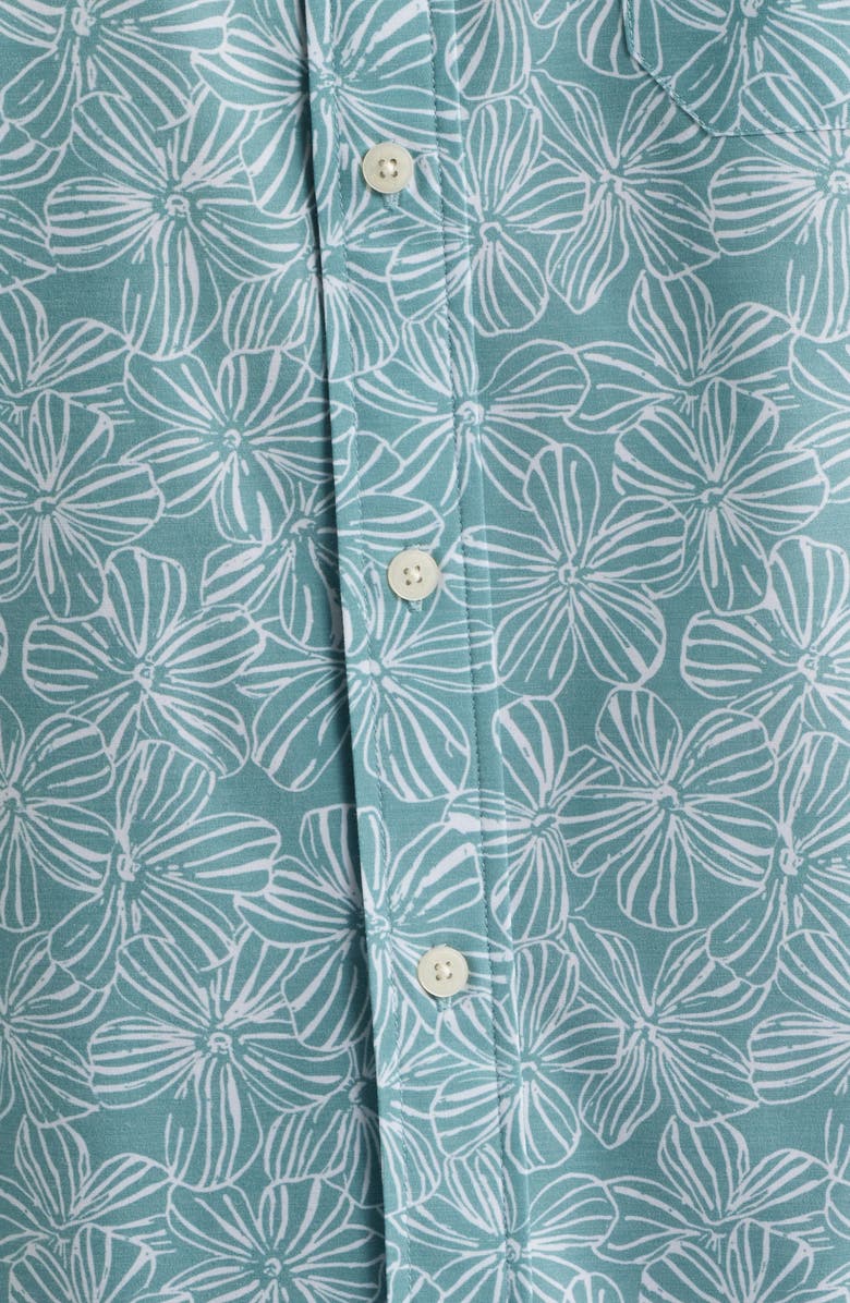 Reyn Spooner Mala Melia Short Sleeve Button-Down Sport Shirt, Alternate, color, Green