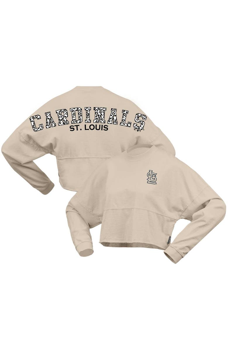 FANATICS Women's Fanatics Cream St. Louis Cardinals Long Sleeve Cropped Jersey T-Shirt, Main, color, Cream