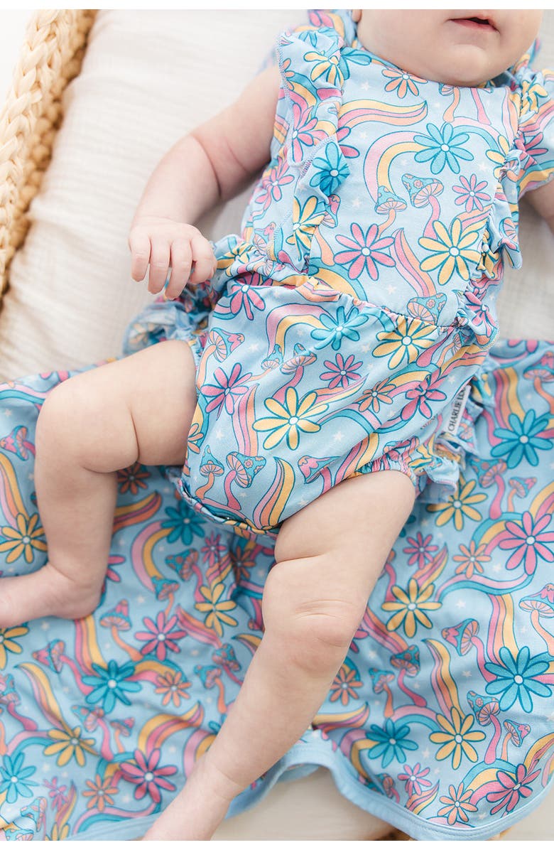 Charlie Lou Baby<sup>®</sup> Groovy Fall After All Bubble Ruffle Bodysuit, Alternate, color, Blue