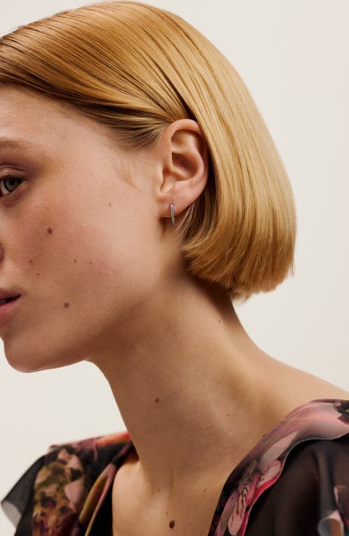 Ted Baker Heplie Pavé Hoop Earrings In Silver Tone/rainbow Crystal