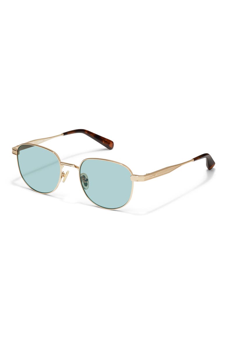 Born Ready 52mm Round Sunglasses, Alternate, color, GOLD/ AQUA