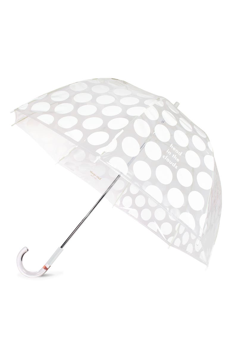 Kate Spade New York in the clouds clear umbrella, Main, color, 