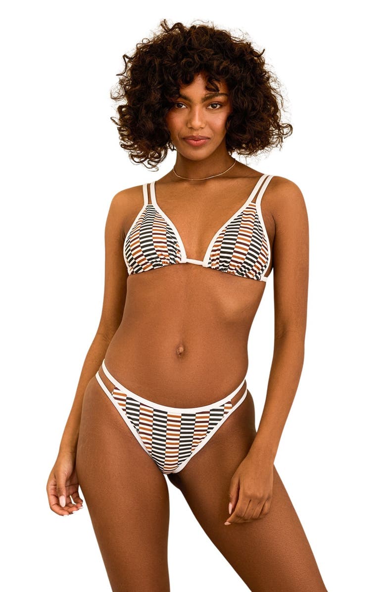 Dippin Daisys Billy Double Strap Bikini Top, Main, color, Cola