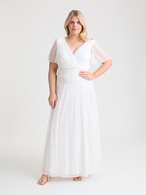 Isabelle Spot Angel Sleeve Maxi Dress