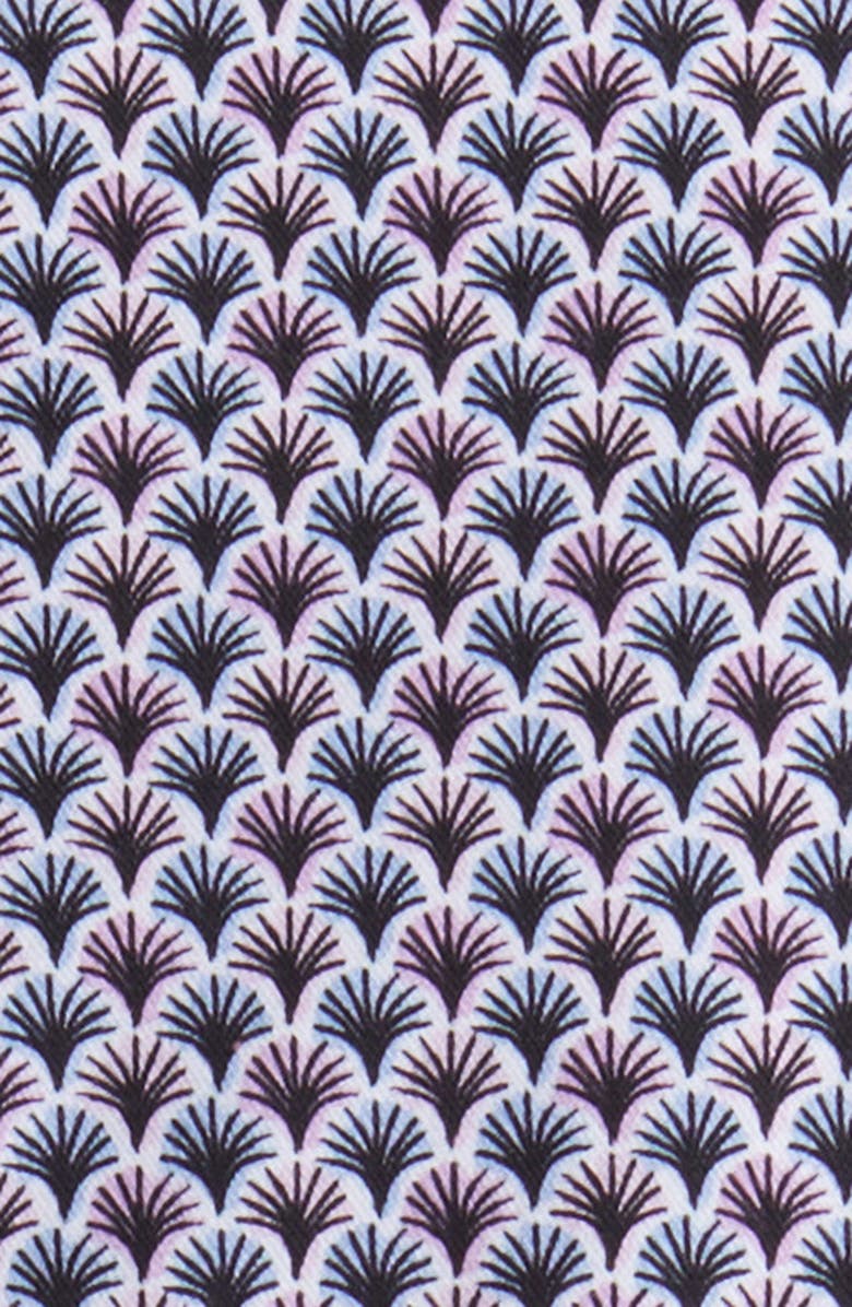 Stone Rose Retro Trim Fit Palm Print Short Sleeve Button-Up Shirt, Alternate, color, 