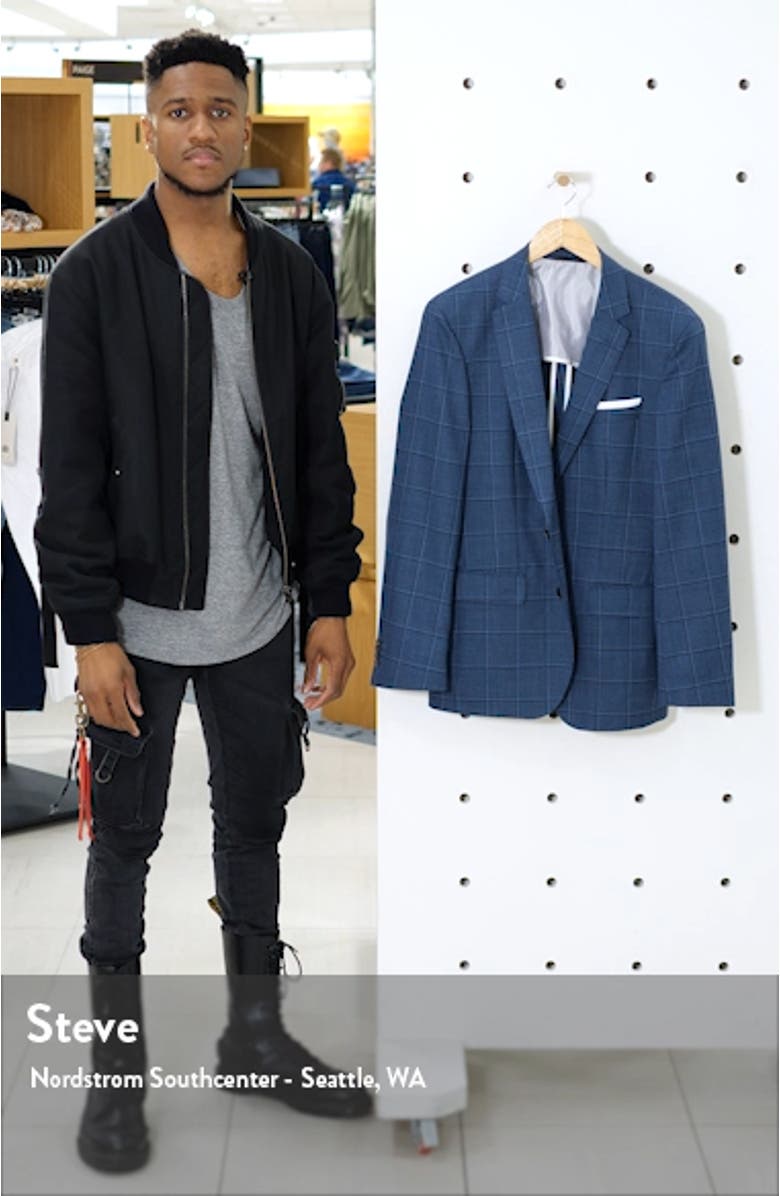 Hartlay Trim Fit Windowpane Wool Sport Coat, sales video thumbnail
