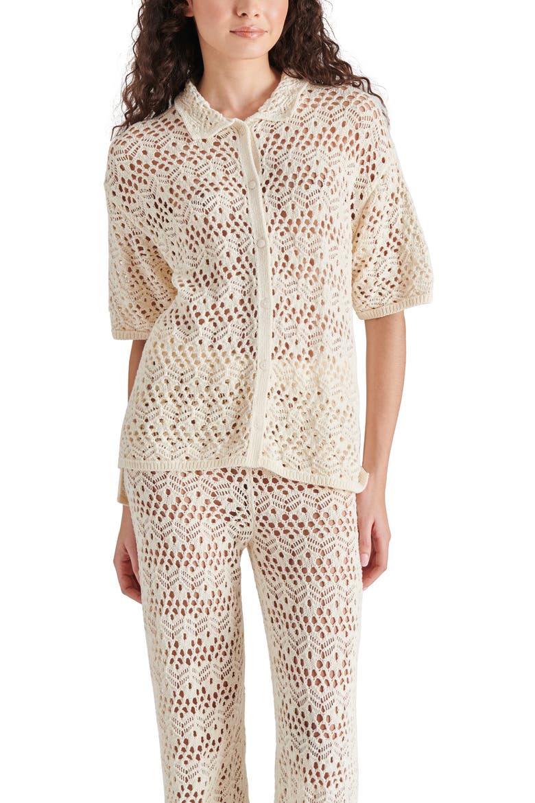 Avana Crochet Cardigan, Alternate, color, NATURAL