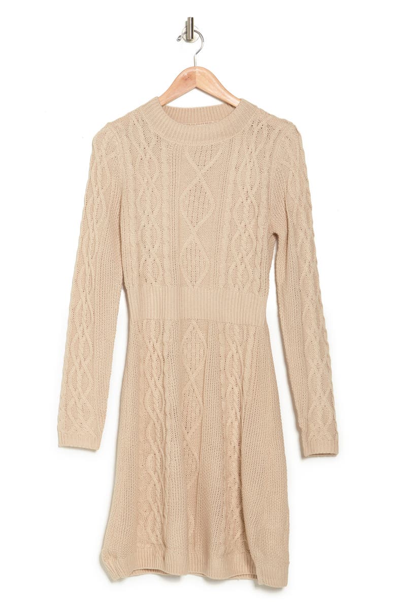 Lucky Brand Cable Knit Sweater Dress, Alternate, color, 