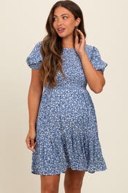 PinkBlush Floral Puff Sleeve Smocked Dress