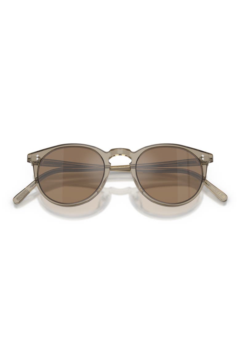 O'Malley 48mm Round Sunglasses, Alternate, color, SENCHA / COGNAC MIRROR
