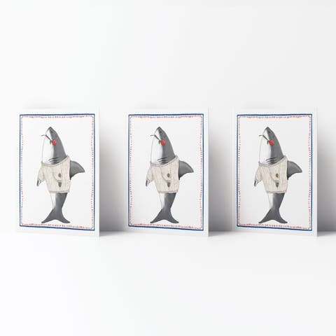 Love/Valentine's Greeting Card Pack (3ct) "Sharky Love"