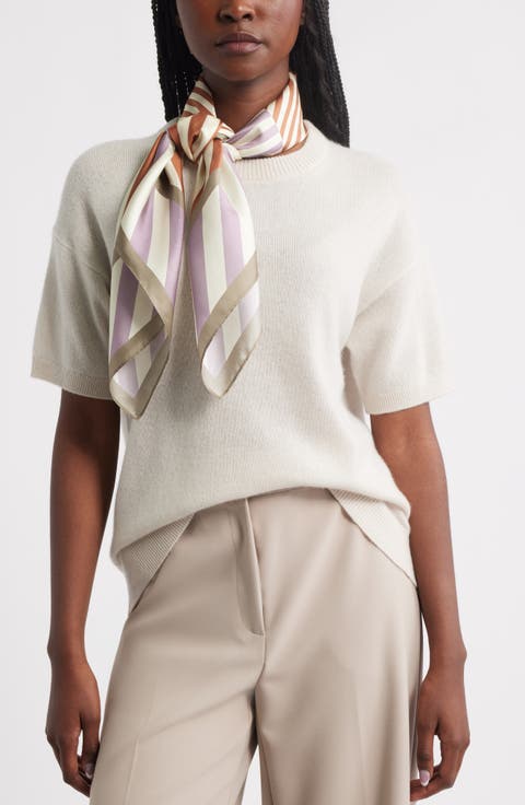 String Square Silk Scarf